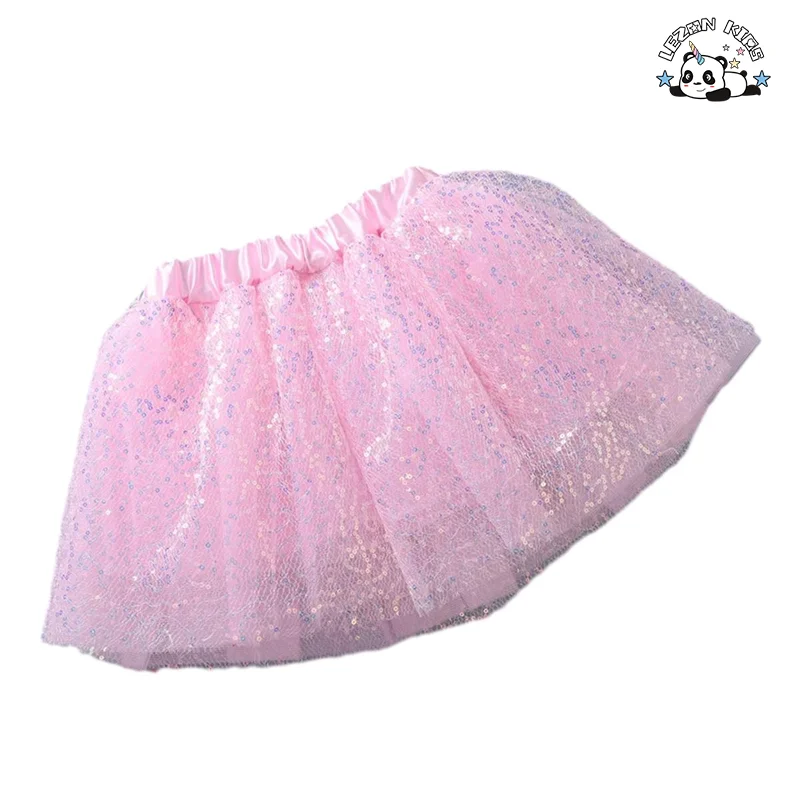 LEZONKIDS - Customizable Girl Princess Poncho Skirt Short Skirt Sequin Gauze Baby Dance Skirt